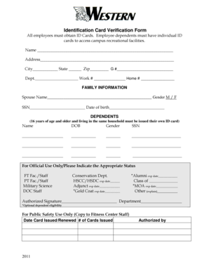 Identification Card Verification Form