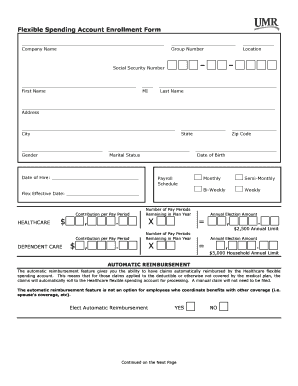 Flexible Spending Account Enrollment Form