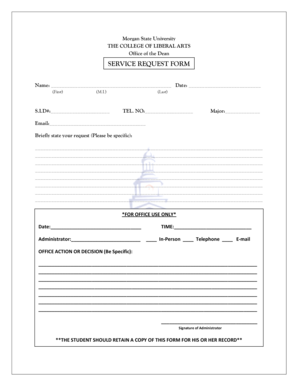 Morgan State University Service Request Form