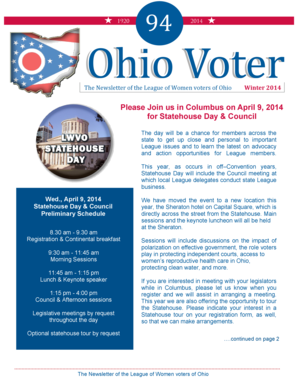Ohio Voter Newsletter Registration Form