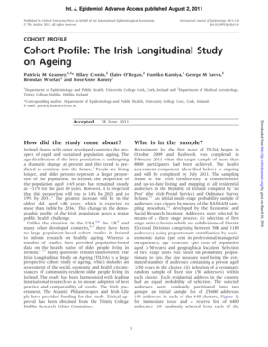 Food diary online - Cohort Profile The Irish Longitudinal Study on Ageing - International bb - ije oxfordjournals