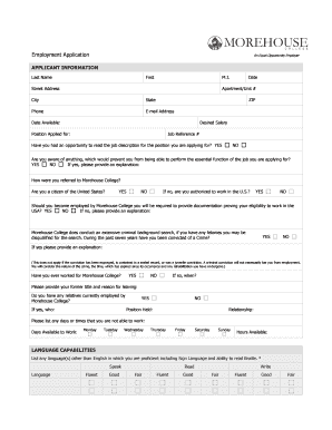 Employment Application Form