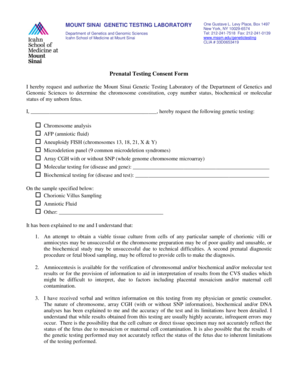 Prenatal Genetic Testing Consent Form
