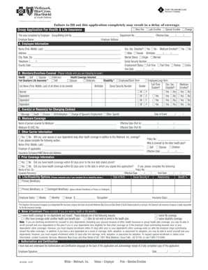 Group Application For Health & Life Insurance