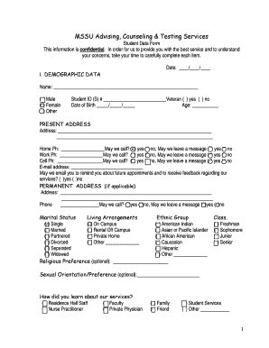 Student Data Form