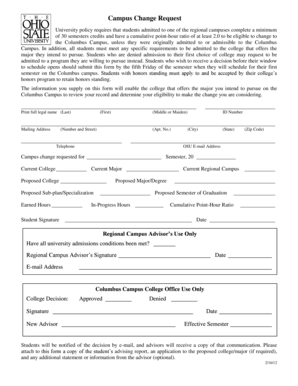 Campus Change Request Form