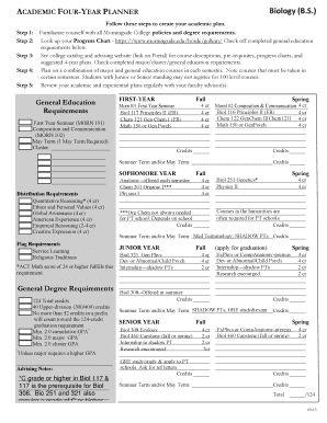 Academic Four-Year Planner