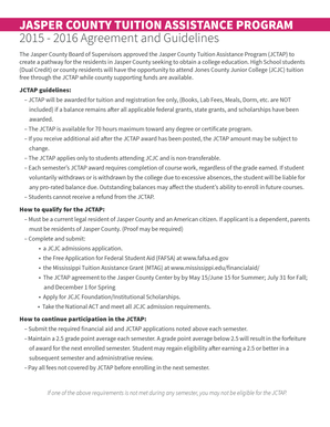 Letter of explanation for credit inquiries - JASPER COUNTY TUITION ASSISTANCE PROGRAM 2015 - 2016 - co jasper ms