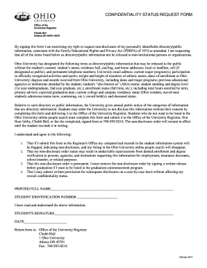Confidentiality Status Request Form