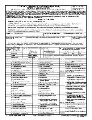 DOD Medical Examination Report Form