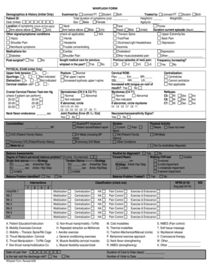 Whiplash Assessment Form