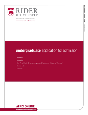 Rider University Undergraduate Application