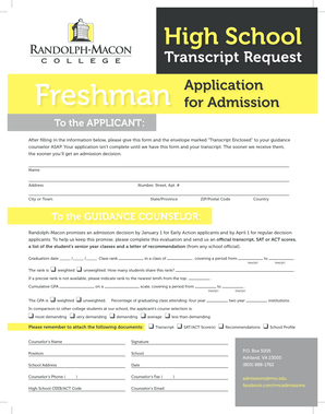 High School Transcript Request Form