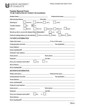 Family Record Form