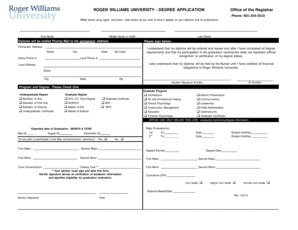 Roger Williams University Degree Application