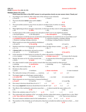 EXAM 4 Answer Key (Ch - faculty taylor