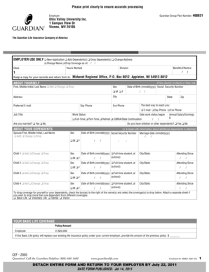 Guardian Life Insurance Enrollment Form