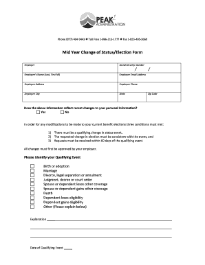 Mid Year Change of Status/Election Form
