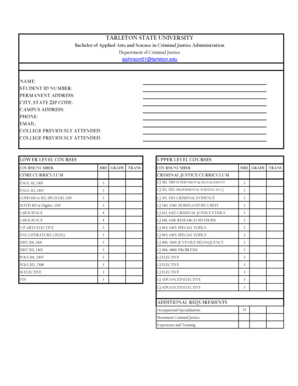 Criminal Justice Administration Degree Plan