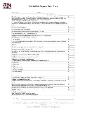 Support Test Form