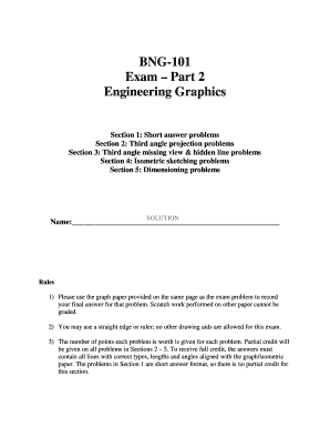 Engineering Graphics Exam