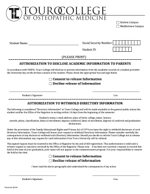 FERPA Annual Notice to Students