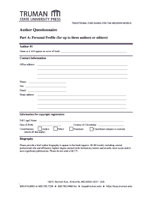 Author Questionnaire