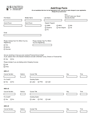 Add/Drop Form