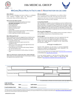 MiCare Secure Messaging Registration Form