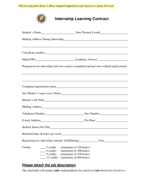 Internship Learning Contract