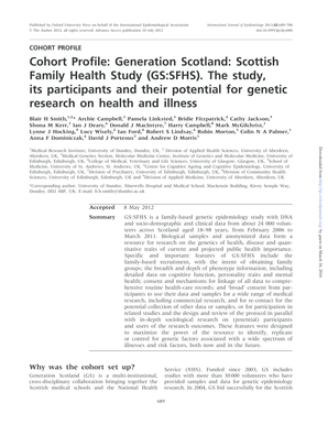 Restaurant applications printable - Cohort Profile Generation Scotland Scottish Family Health Study bb - ije oxfordjournals