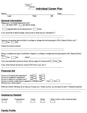 Individual Career Plan Form