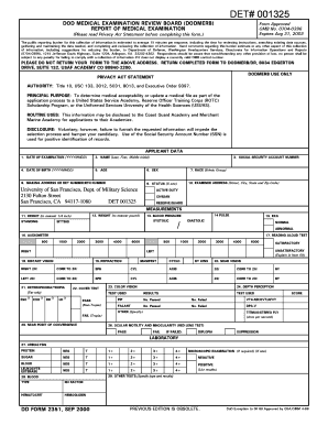 DODMERB Medical Examination Report