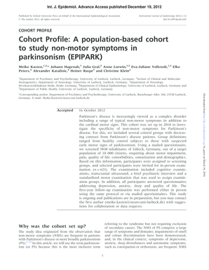 Cohort Profile A population-based cohort to study non-motor bb - ije oxfordjournals