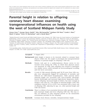 College comparison - Parental height in relation to offspring coronary heart disease bb - ije oxfordjournals