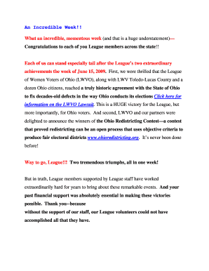 League of Women Voters of Ohio Donation Form