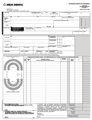Attending Dentist's Statement Form
