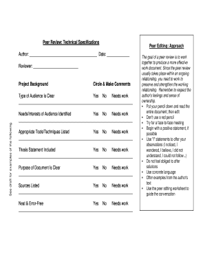 Peer Review Technical Specifications