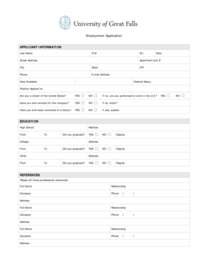 Employment Application Form