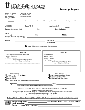 Transcript Request Form
