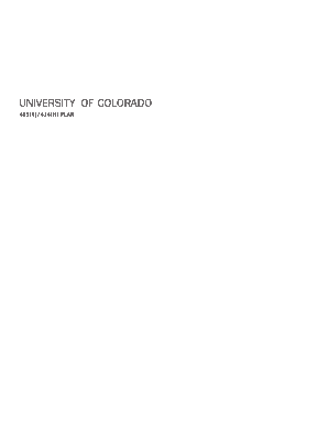 University of Colorado 401(a)/414(h) Plan Enrollment Form