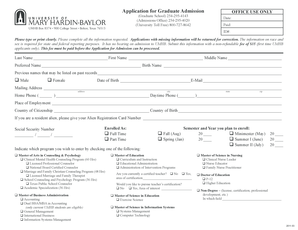 Application for Graduate Admission