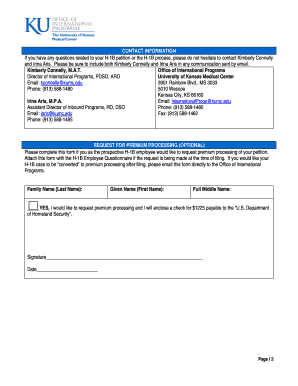 H-1B Petition Employee Questionnaire