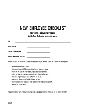 New Employee Checklist