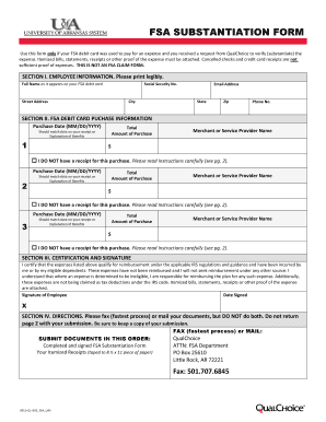 FSA Substantiation Form