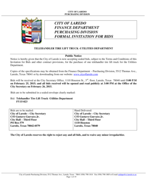 Threat assessment template - TELEHANDLER TIRE LIFT TRUCK UTILITIES DEPARTMENT - ci laredo tx