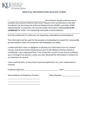 Medical Information Release Form