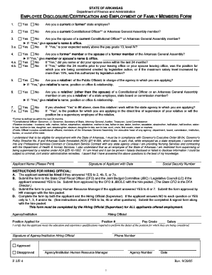 Arkansas Employee Disclosure Form