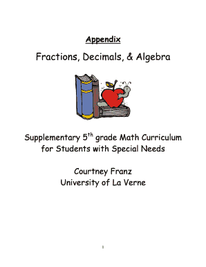 5th Grade Math Worksheets for Special Needs