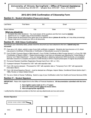 2012-2013 DHS Confirmation of Citizenship Form